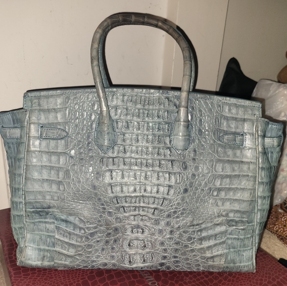 Awesome real crocodile buckle handle bag - Picture 5 of 16